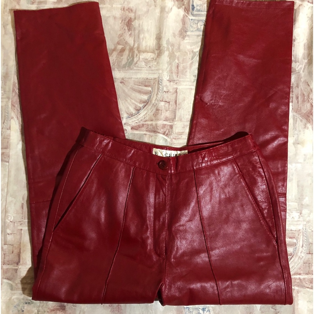 Excelled Leather Red Pants Vintage